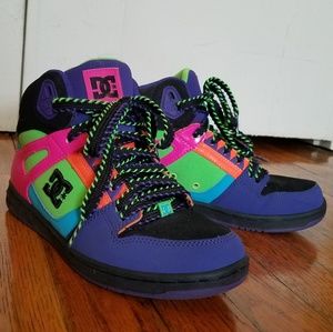 DC Shoes Rebound Hi Tops, Neon, Size 7